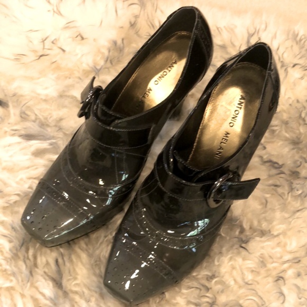 ANTONIO MELANI STORMY PATENT LEATHER BOOTIES
